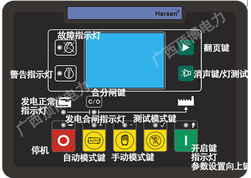 广西顶博发电机组制造控制面板操作图解